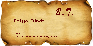 Balya Tünde névjegykártya